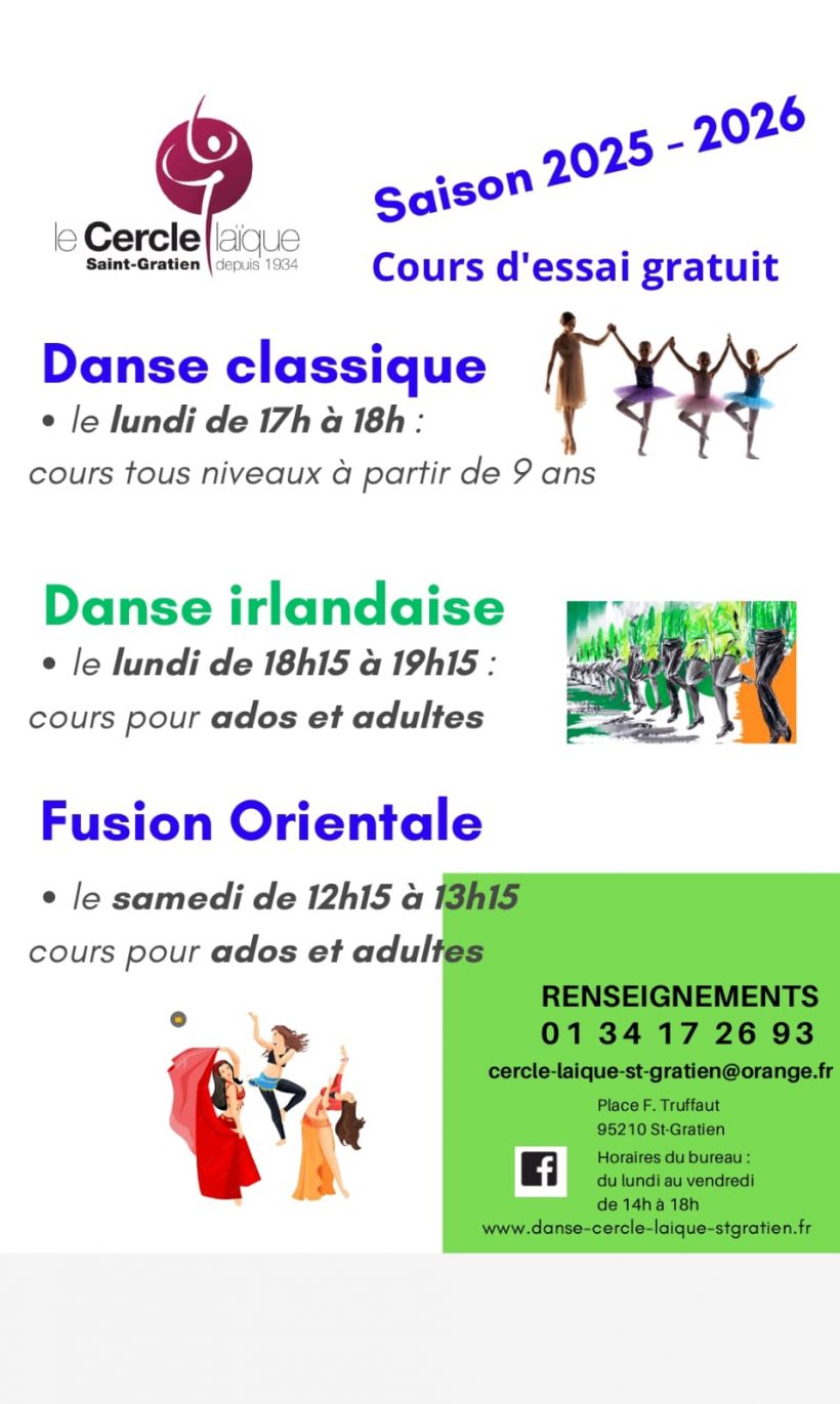 Dansez pour la saison 2025-2026 au Cercle Laïque Saint-Gratien !